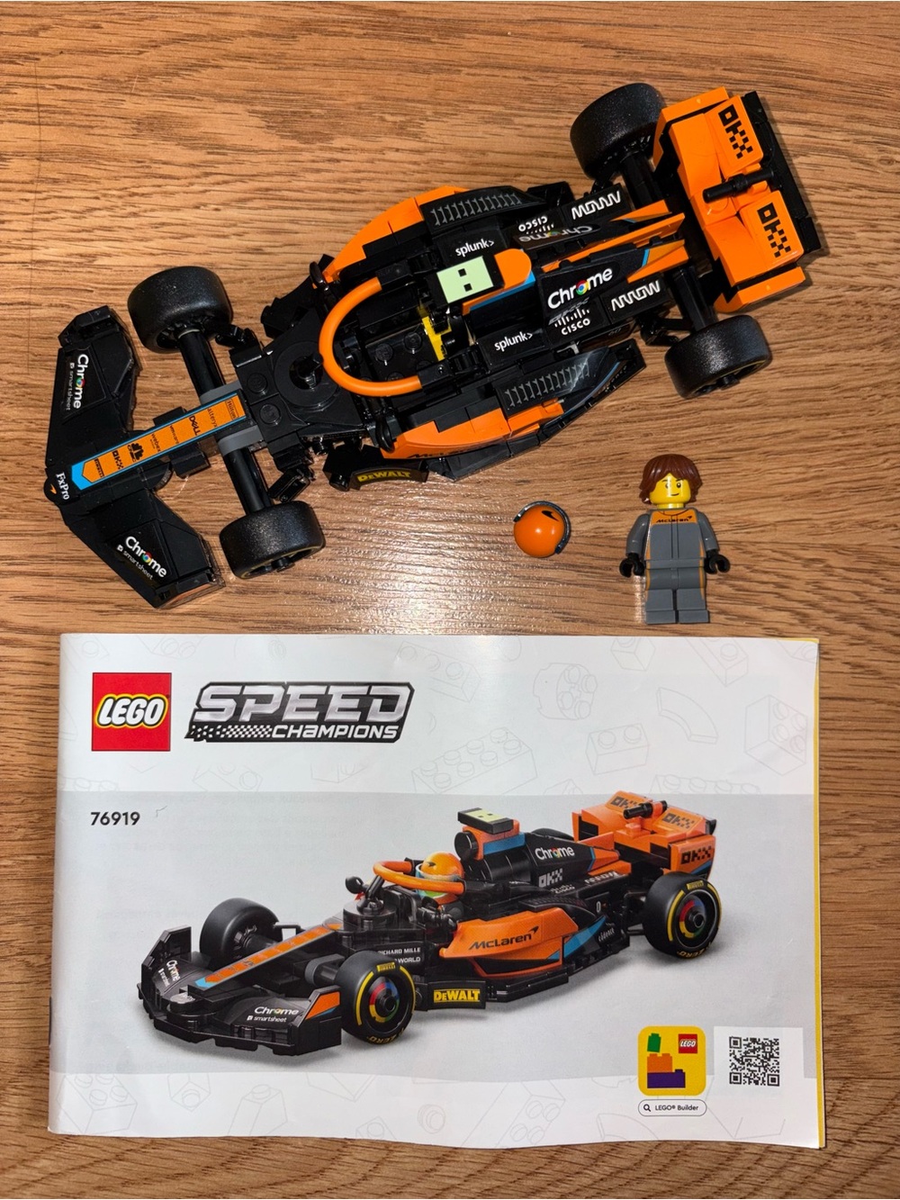 LEGO Speed Champions Orange & Black McLaren Race Car Set incomplete